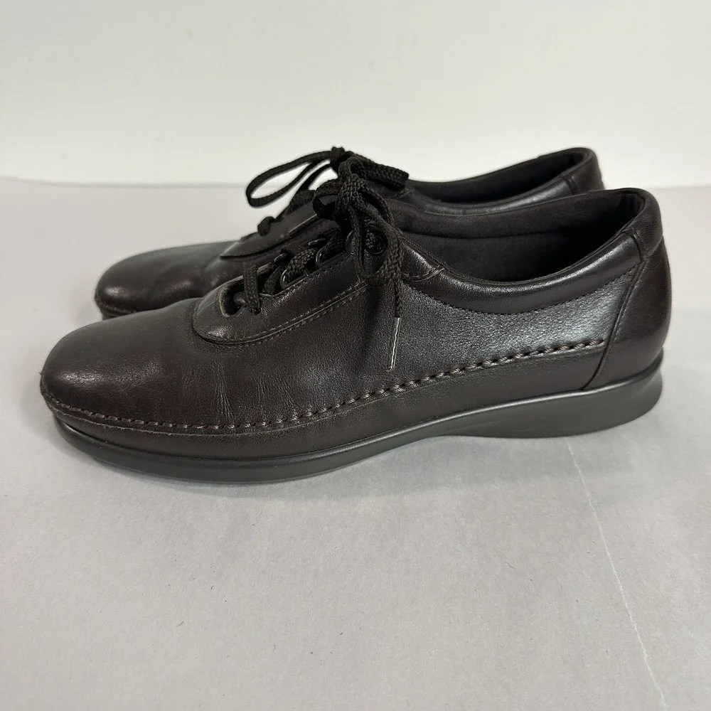 SAS Soft Step Shoes Womens 8.5N Brown Leather Tripad Comfort Lace Up Comfort USA
